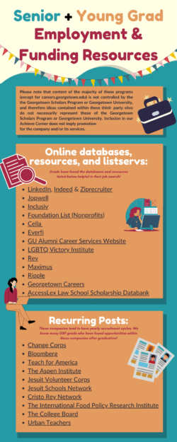 Resources for Seniors and Young Grads Infographic